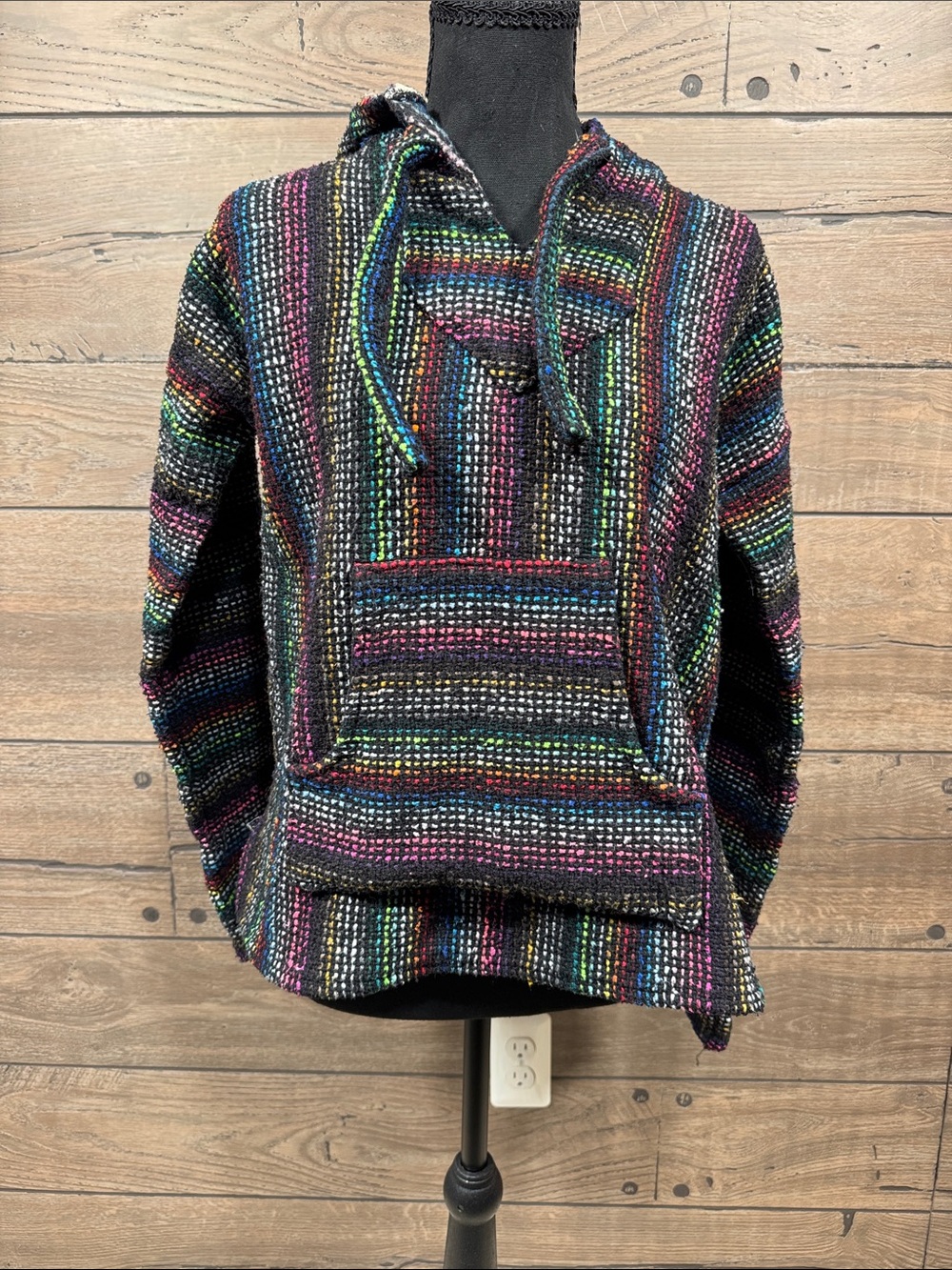 Woven Multicolor Baja Pullover Hoodie - Women's Scoop Crew